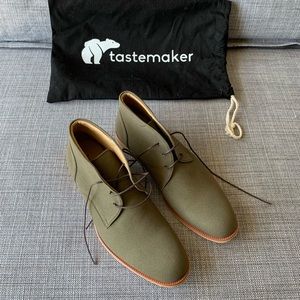 Vegan Men’s Khaki Green Lace-Up Chukka Boots - Size 44 / 11